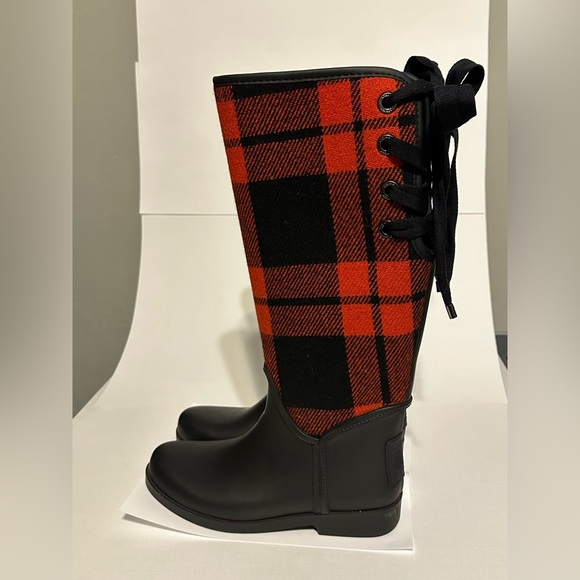Coach tristee plaid rainboots size 8 - Picture 4 of 7